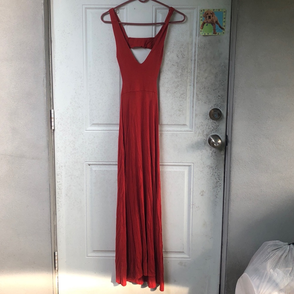 Orange Cut Out Maxi Dress